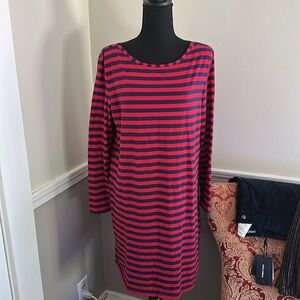 Vineyard Vines Red Stripe Long Sleeve Shirt Dress size Large
